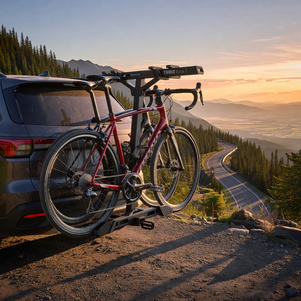 Thule Epos 2 — Premium Hitch Bike Rack for 2 Bikes, Tool-Free Tilt